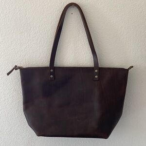 Portland Leather Goods Classic Handmade Unlined FullGrain Leather Large Tote Bag